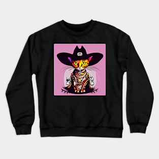 Spooky Cowboy Cat - Halloween Delight Crewneck Sweatshirt